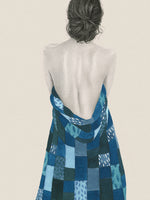 Load image into Gallery viewer, Patchwork blue artprint
