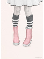 Load image into Gallery viewer, Wellies pink illustration
