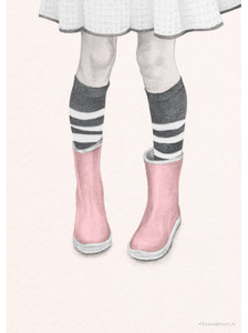Wellies pink illustration