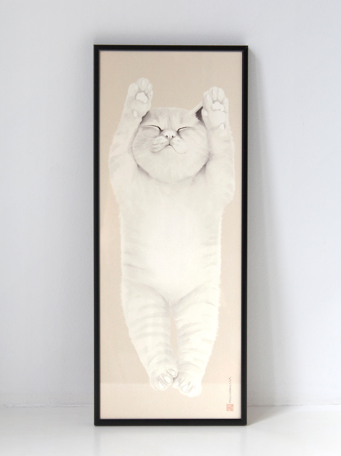 White Cat black frame